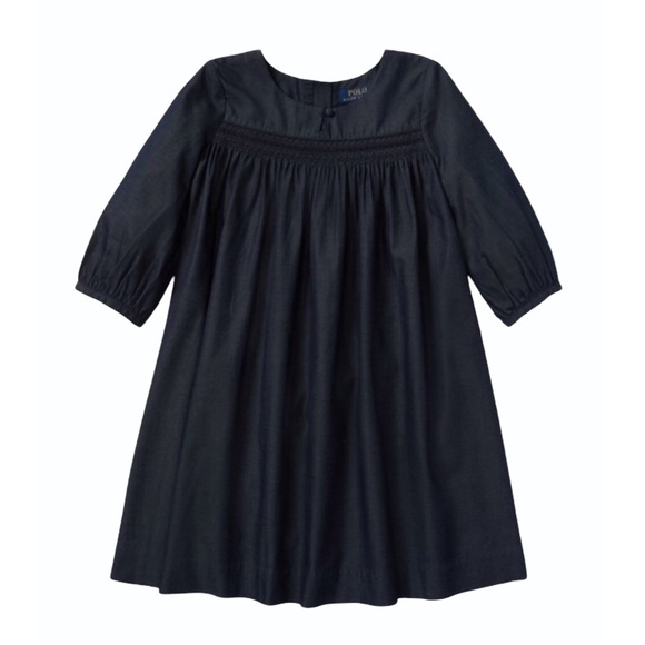 SOLD 🎄NWT POLO RALPH LAUREN Navy Blue Embroidered Dress - Picture 9 of 9